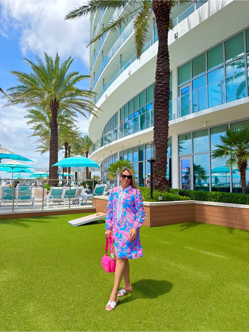 lilly pulitzer Bright Pink & Blue Paisley Shift Dress
